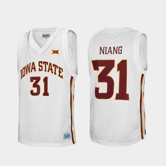 Men Iowa State Cyclones Georges Niang Alumni White College Baketball Jersey